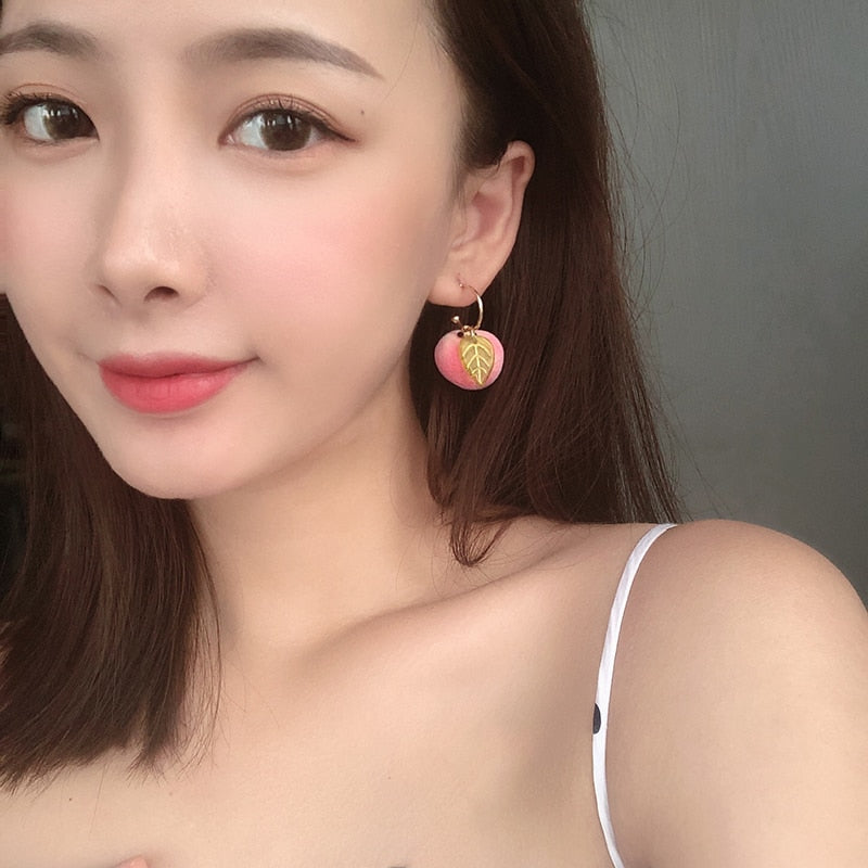 Dangling Peach Earrings - Grlfriend Club