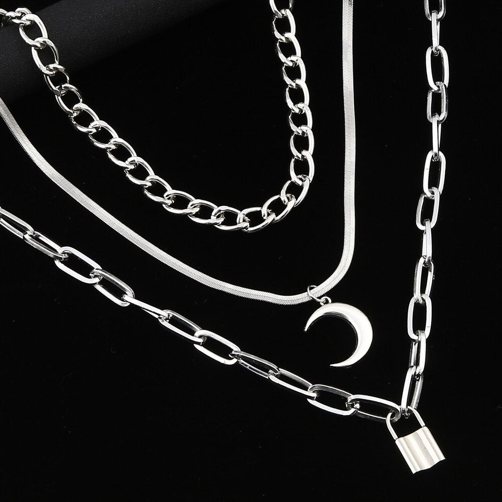 Crescent Moon Necklace Set - Grlfriend Club
