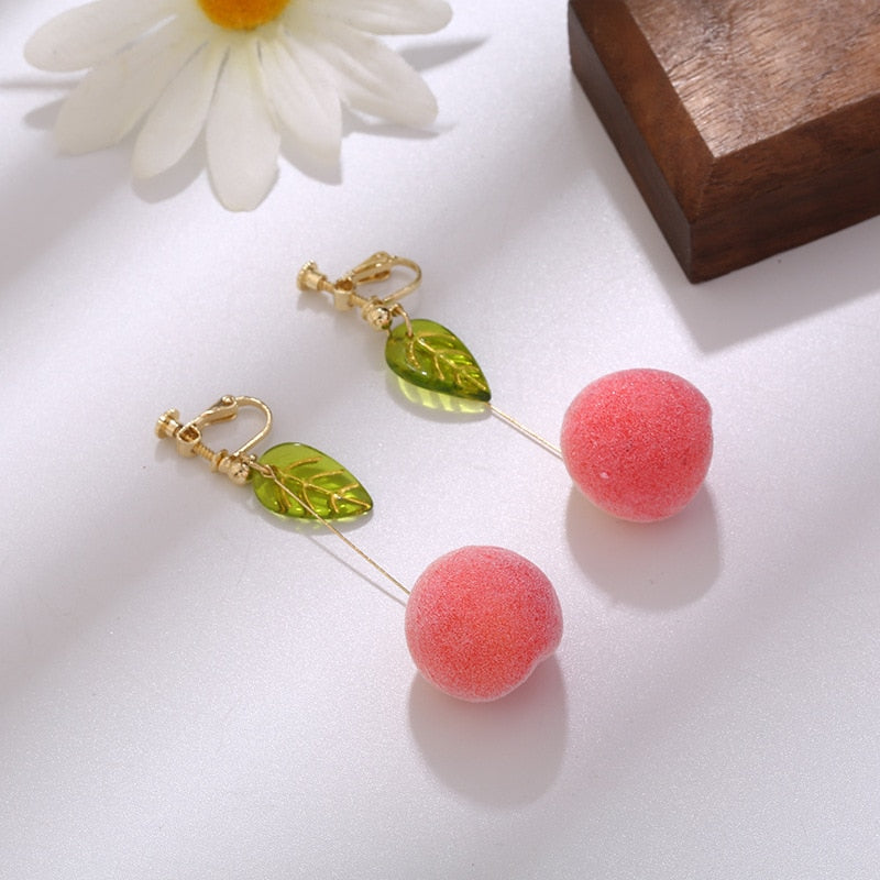 Dangling Peach Earrings - Grlfriend Club
