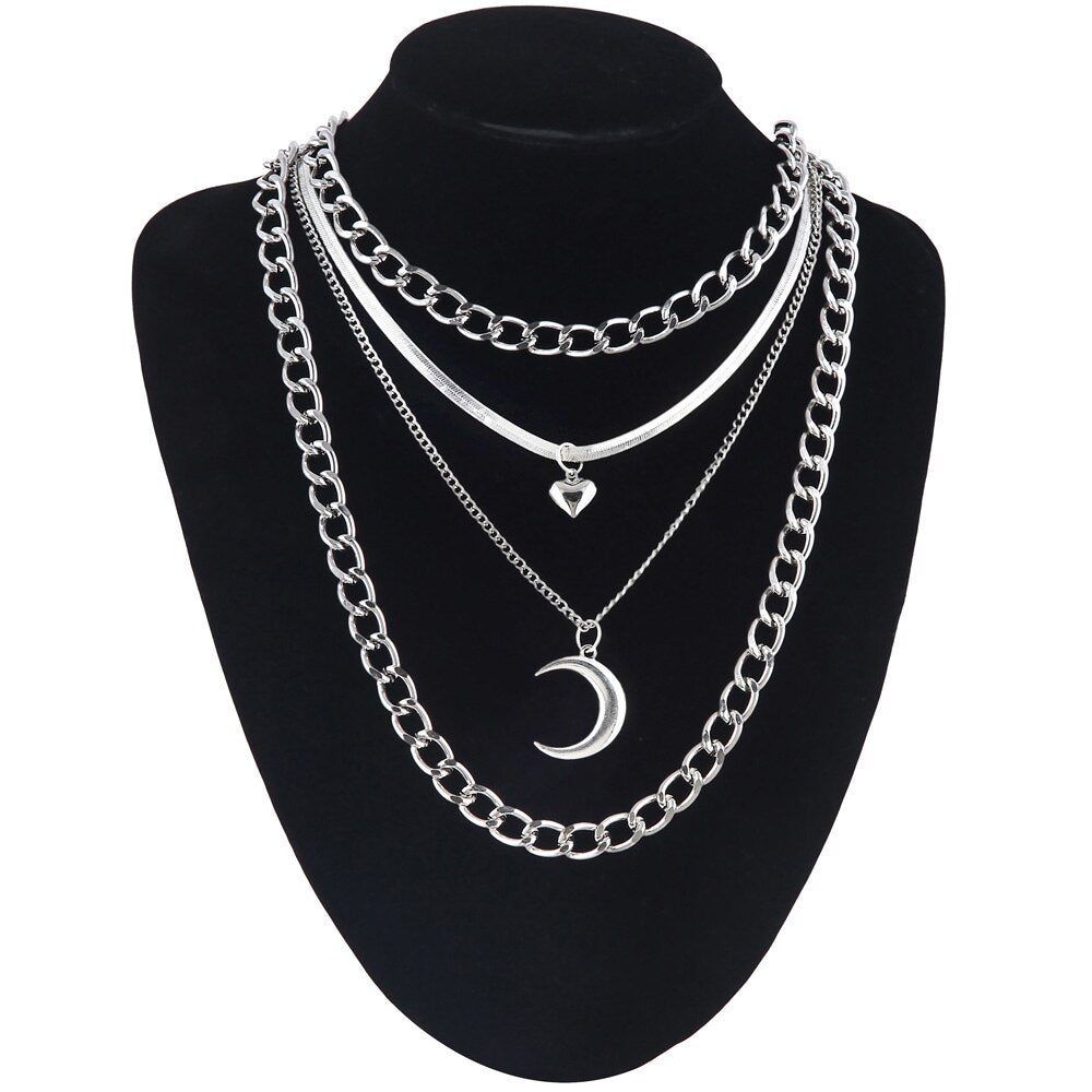 Crescent Moon Necklace Set - Grlfriend Club