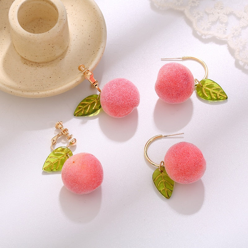 Dangling Peach Earrings - Grlfriend Club