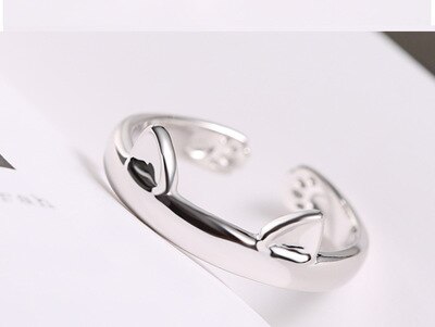 Silver Cat Ear Ring - Grlfriend Club