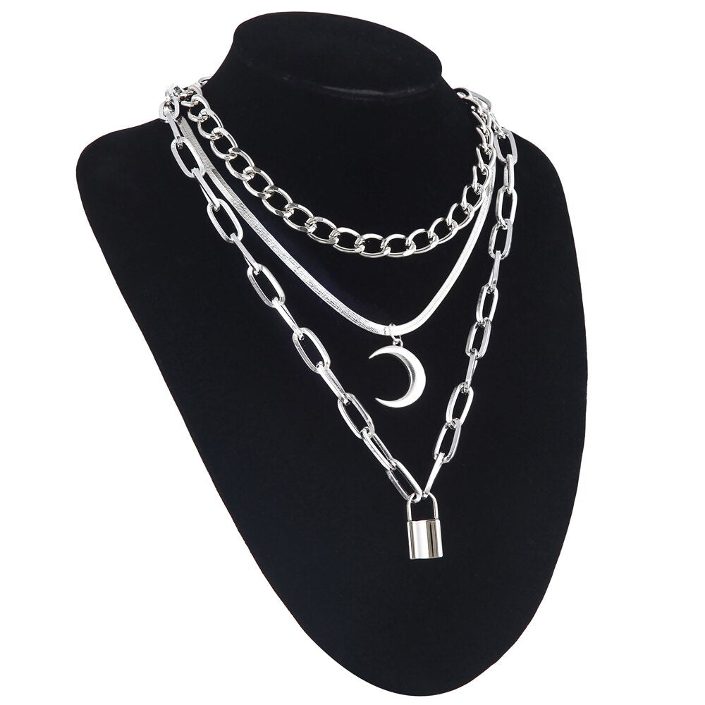 Crescent Moon Necklace Set - Grlfriend Club
