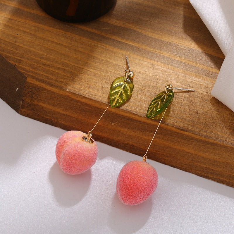 Dangling Peach Earrings - Grlfriend Club