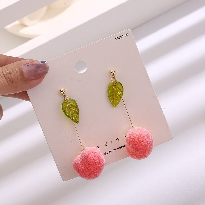 Dangling Peach Earrings - Grlfriend Club