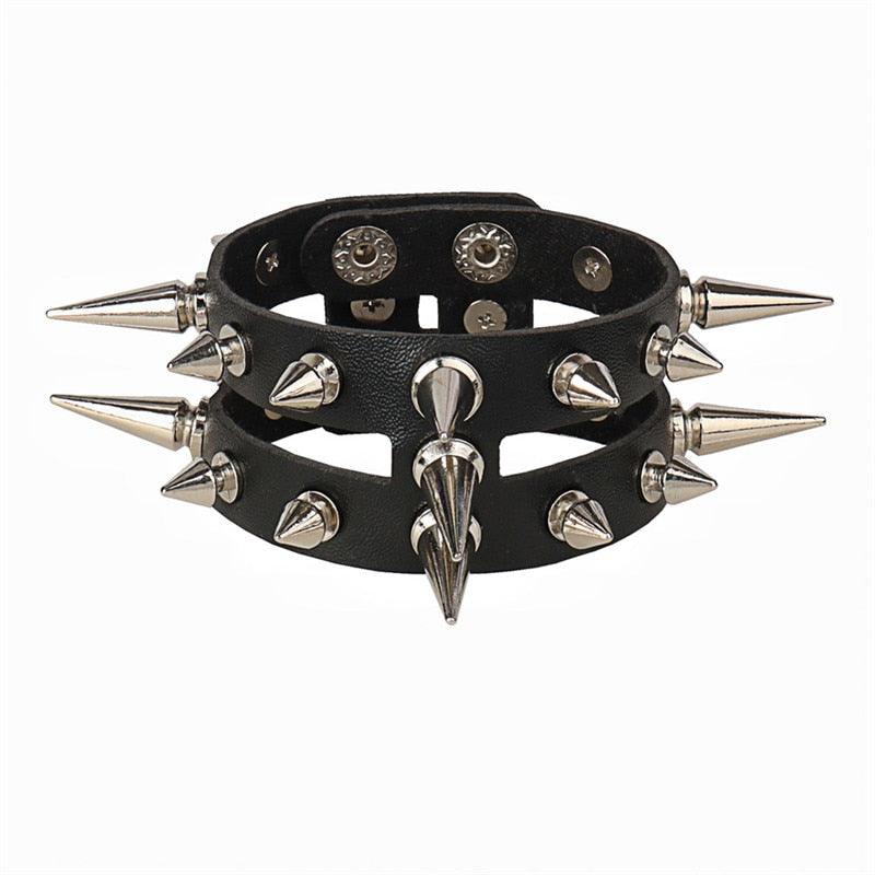 Punk Leather Bracelet - Grlfriend Club