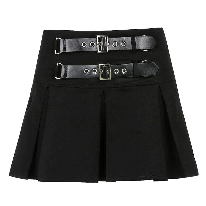 Double Belted Skater Skirt - Grlfriend Club