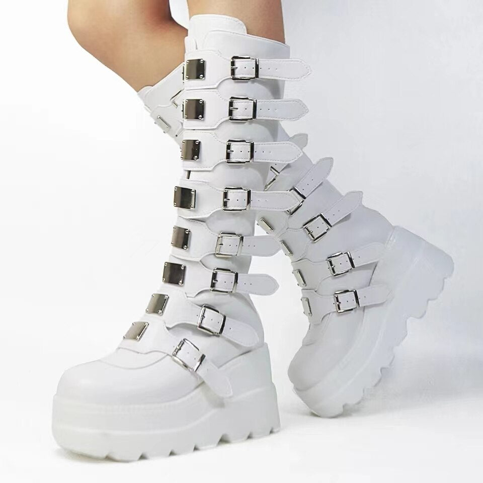 Buckled Knee High Boots - Grlfriend Club