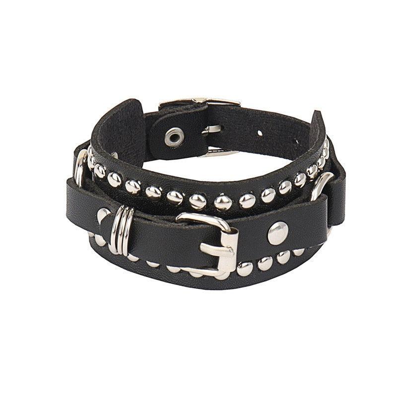 Punk Leather Bracelet - Grlfriend Club