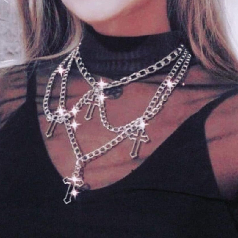 Gothic Cross Choker Set - Grlfriend Club