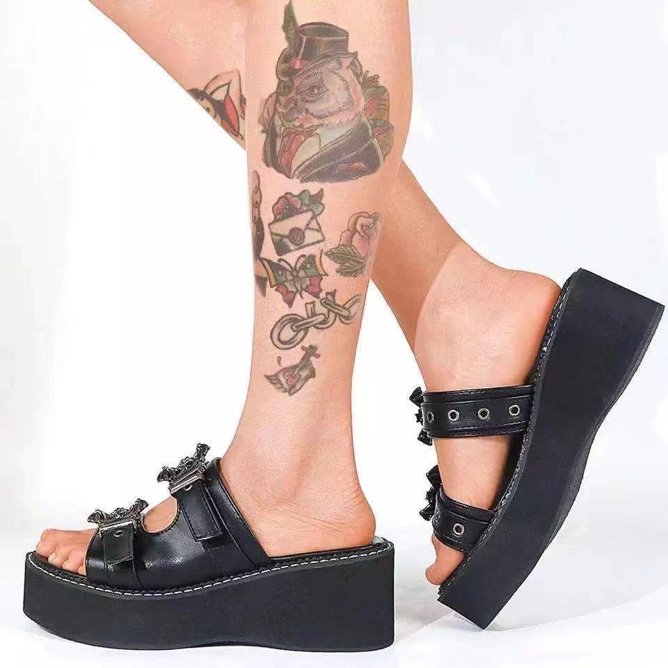 Goth Platform Wedges - Grlfriend Club