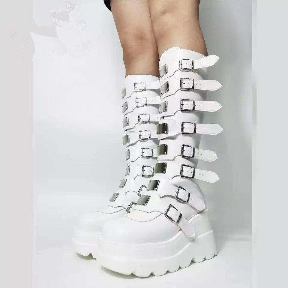 Buckled Knee High Boots - Grlfriend Club