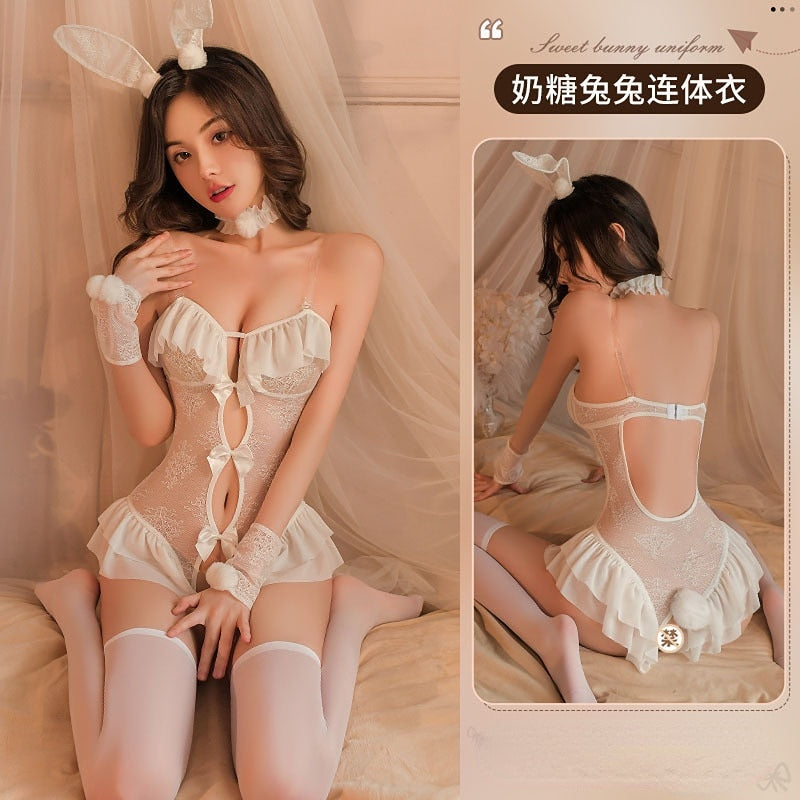 White Bunny Lingerie Set - Grlfriend Club
