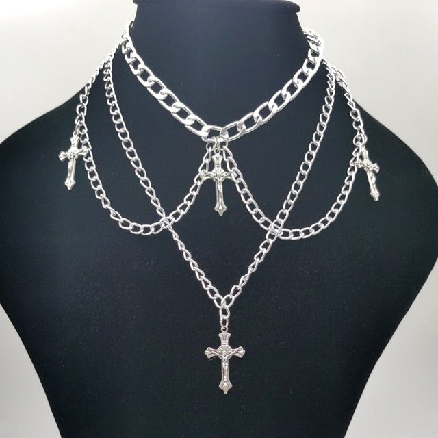 Gothic Cross Choker Set - Grlfriend Club