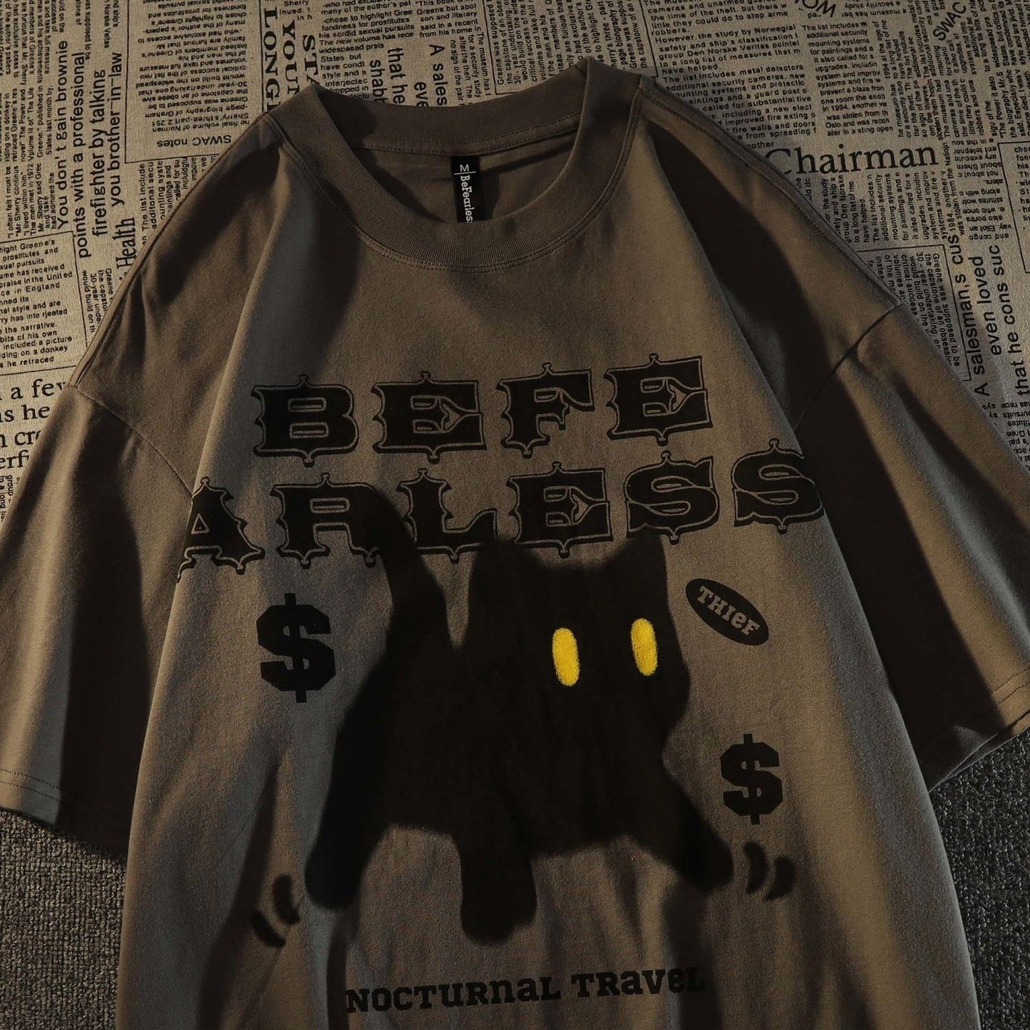 Black Cat Printed T-shirt - Grlfriend Club