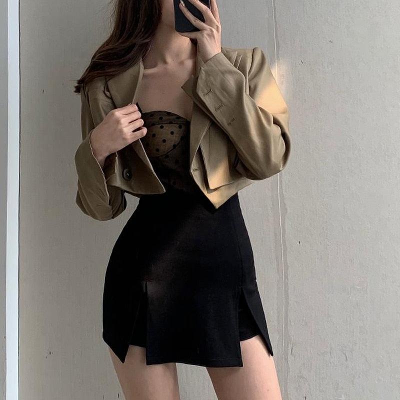Chic Black Mini Skirt Shorts - Grlfriend Club