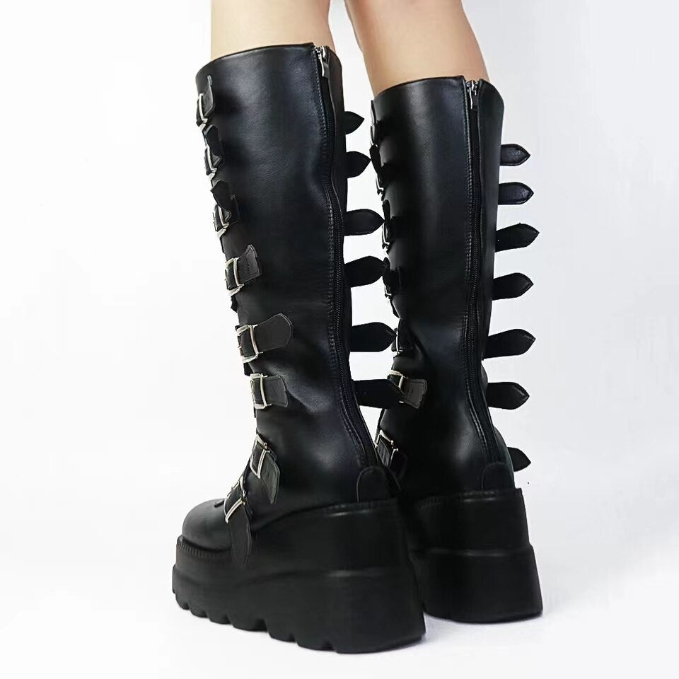 Buckled Knee High Boots - Grlfriend Club