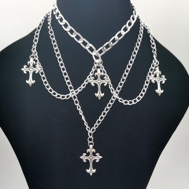Gothic Cross Choker Set - Grlfriend Club