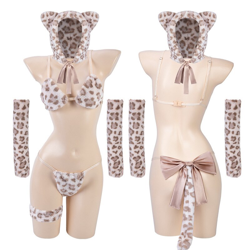 Plush Leopard Lingerie Set - Grlfriend Club