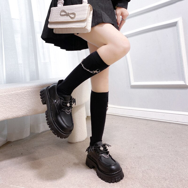 Gothic Chain Platform Shoes - Grlfriend Club