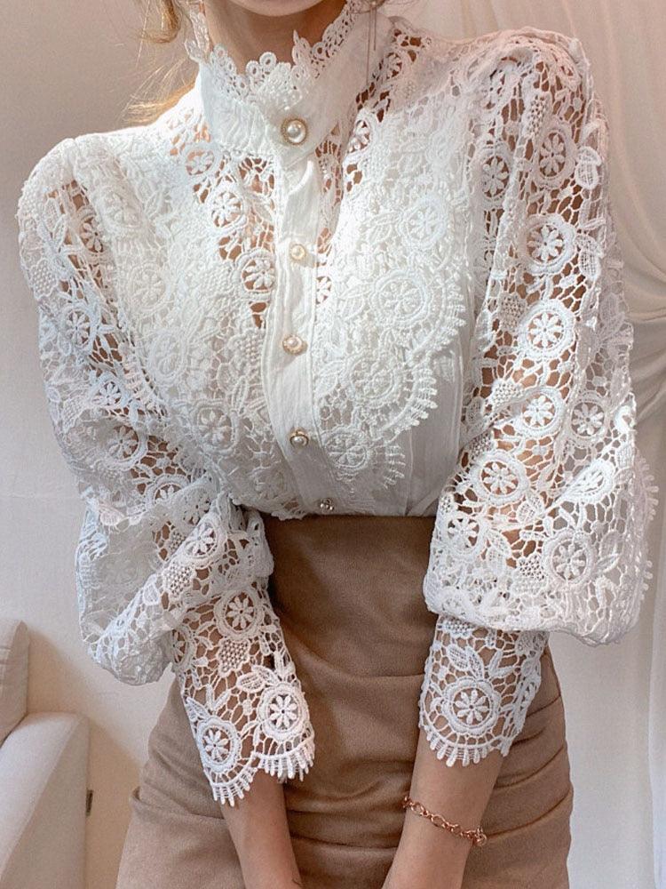 Floral Lace Blouse - Grlfriend Club
