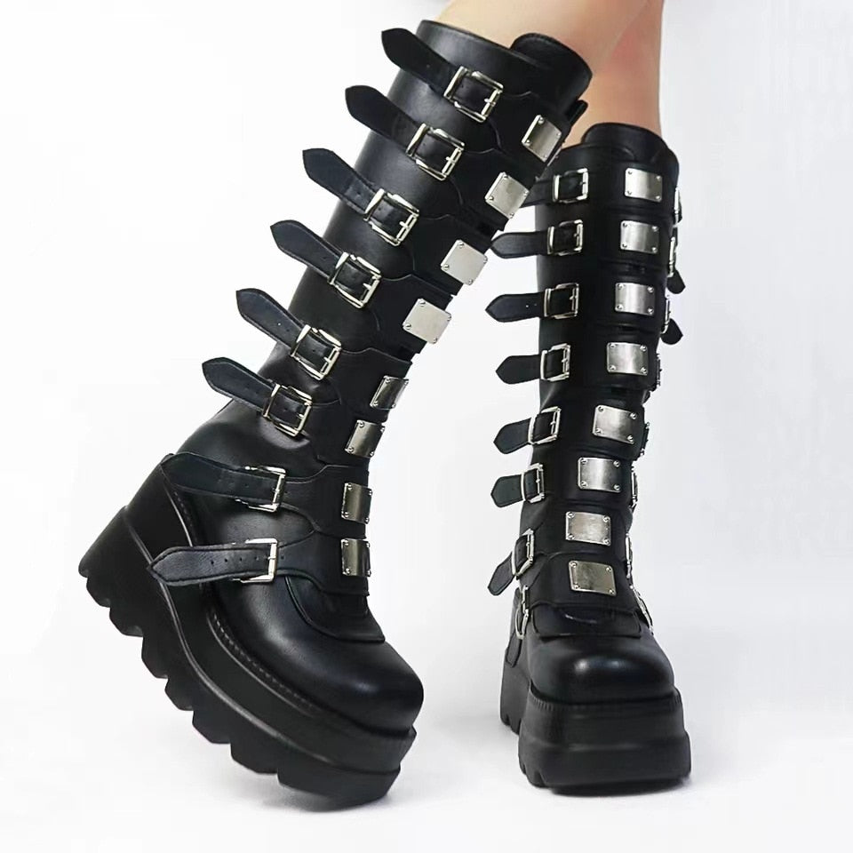 Buckled Knee High Boots - Grlfriend Club