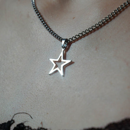 Korean Fashion Chains Star Pendant Necklaces Punk Aesthetic Jewelry Boho Necklace for Women Goth Jewelry Y2K Grunge Rock