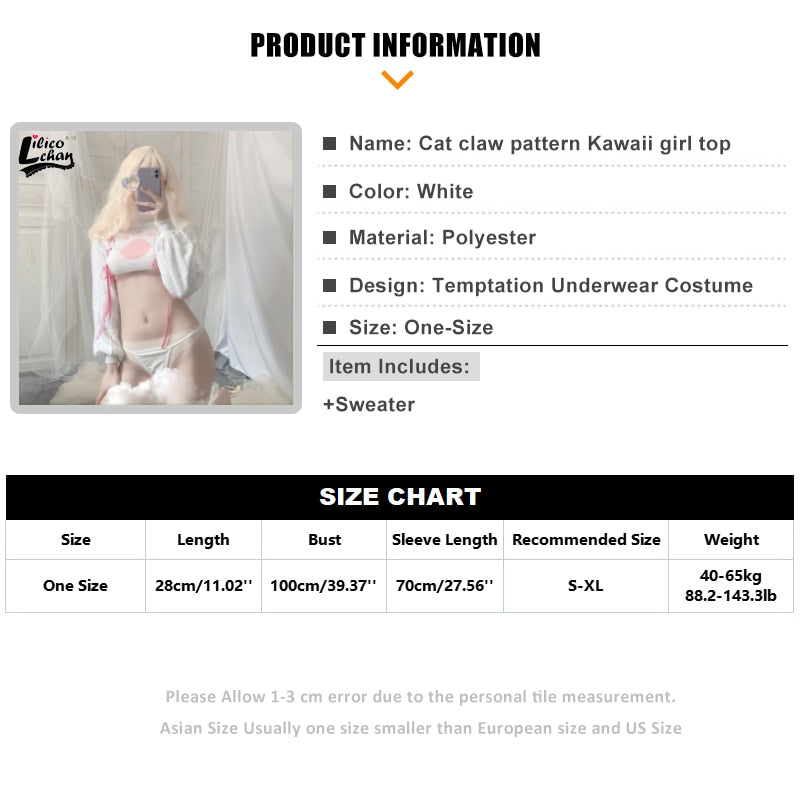 sexy Lingerie set Cat claw pattern Kawaii girl top and panty Temptation Erotic Underwear Costume cosplay Women Porno Lenceria - Grlfriend Club