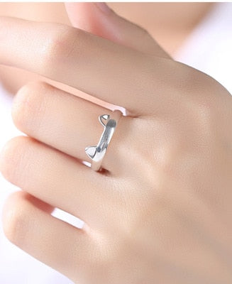 Silver Cat Ear Ring - Grlfriend Club