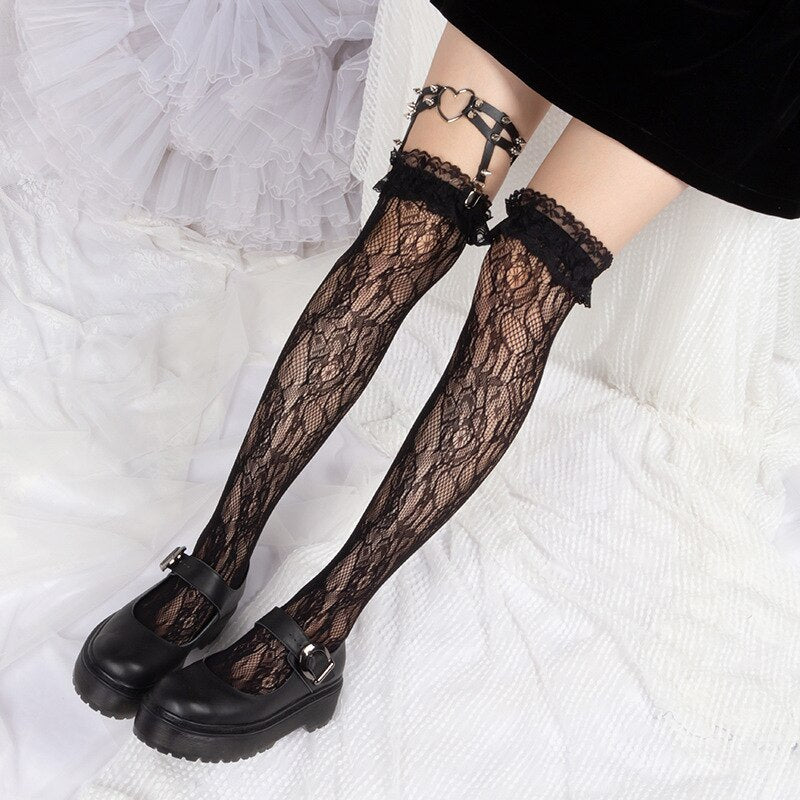 Sexy Lace Knee Highs - Grlfriend Club