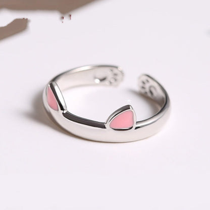 Silver Cat Ear Ring - Grlfriend Club