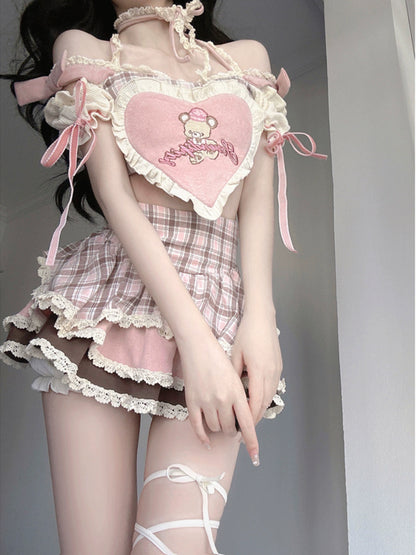 Baking Bear Heart Cake Dress Sweet Girl JK Uniform