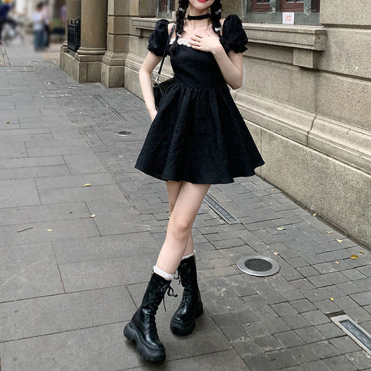 Backless Black Dress with Bow - Grlfriend Club