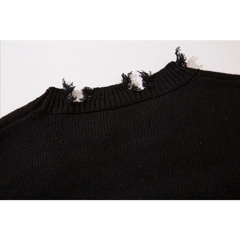 Grunge Destroyed Sweater - Grlfriend Club