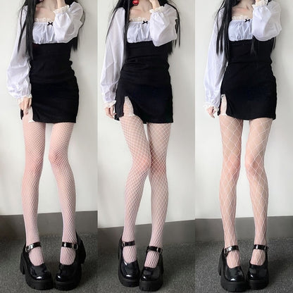 Black and White Lace Stockings - Grlfriend Club