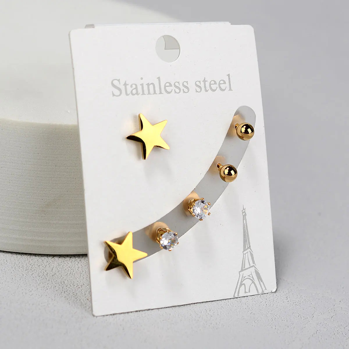 Stainless Steel Earrings Small Cute Butterfly Star Moon Heart Stud Earrings Set Punk Piercing Earing Women's Minimalist Jewelry