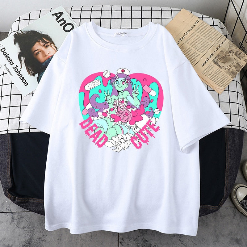 Kawaii Pastel Ink Print T-shirts - Grlfriend Club