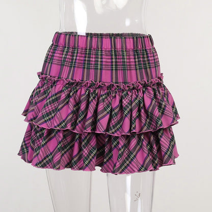 Plaid Ruffle Skirt - Grlfriend Club