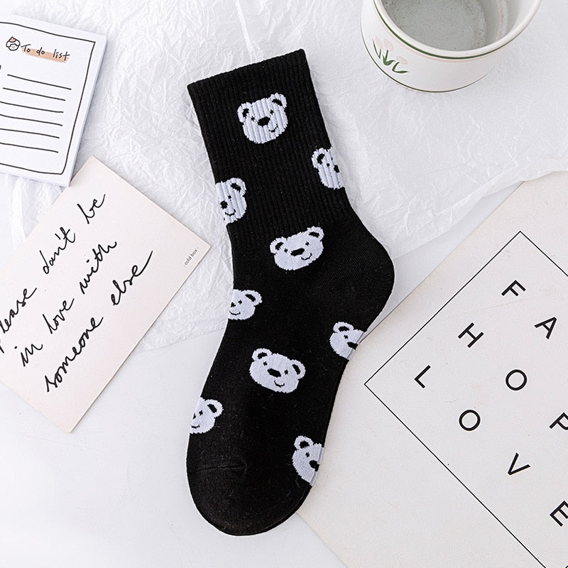 Retro Cute Bear Socks - Grlfriend Club