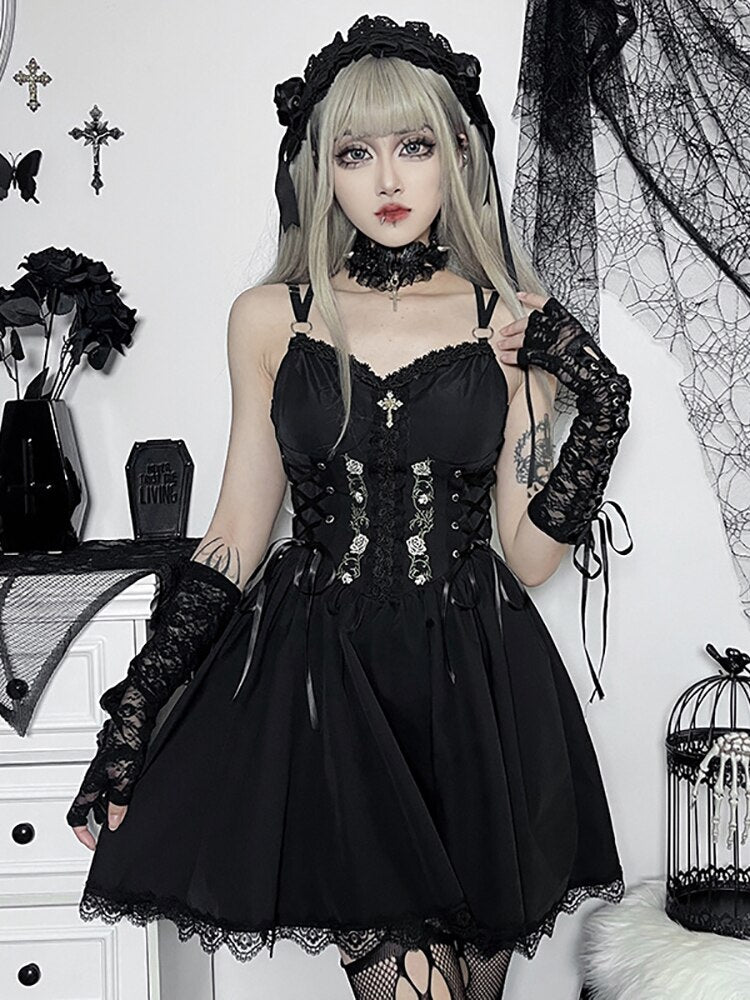 Gothic Corseted Summer Dress - Grlfriend Club