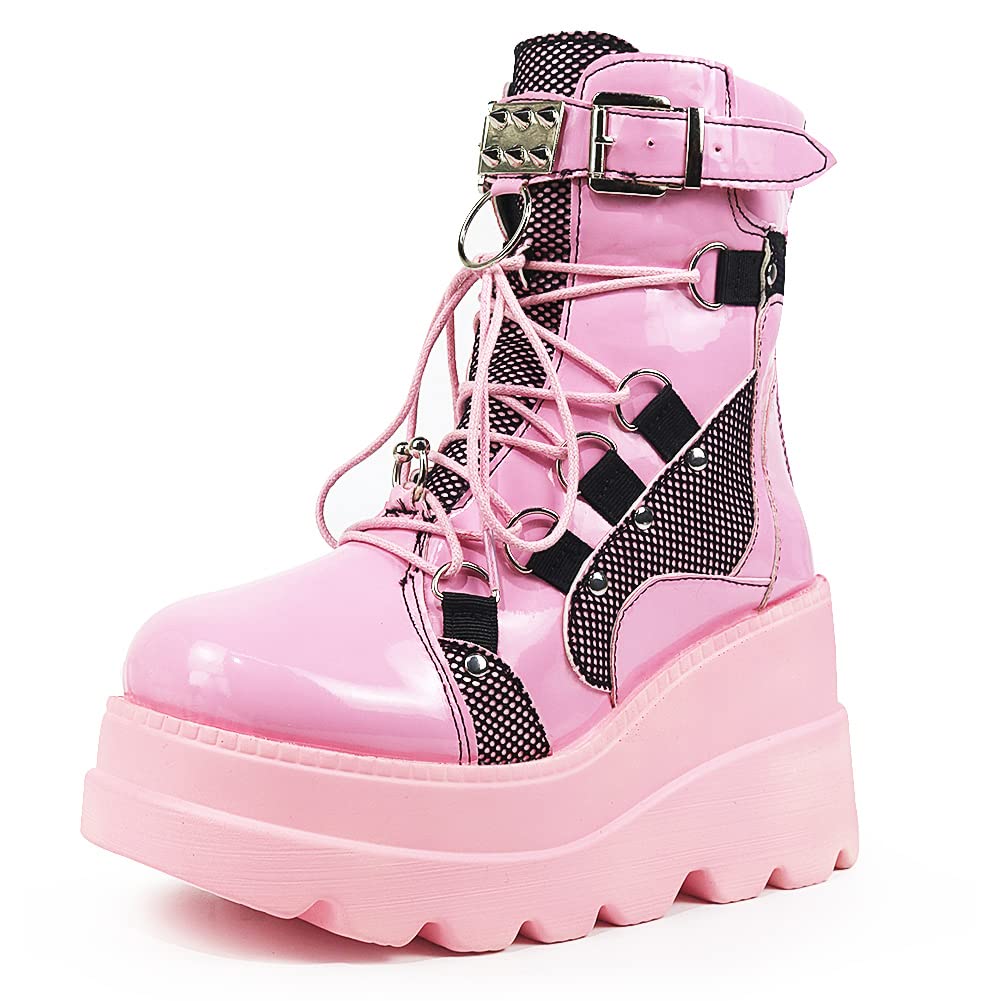 Punk Wedge Platform Boots - Grlfriend Club