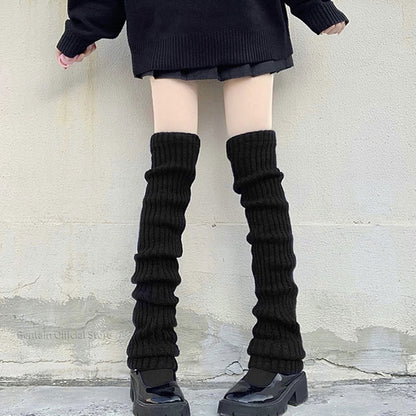 Knee-High Knitted Leg Warmers - Grlfriend Club