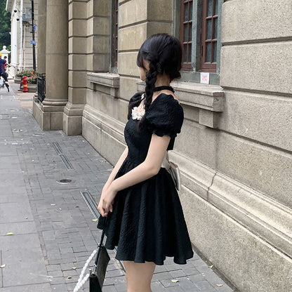 Backless Black Dress with Bow - Grlfriend Club