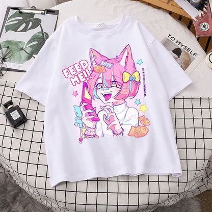 Kawaii Pastel Ink Print T-shirts - Grlfriend Club