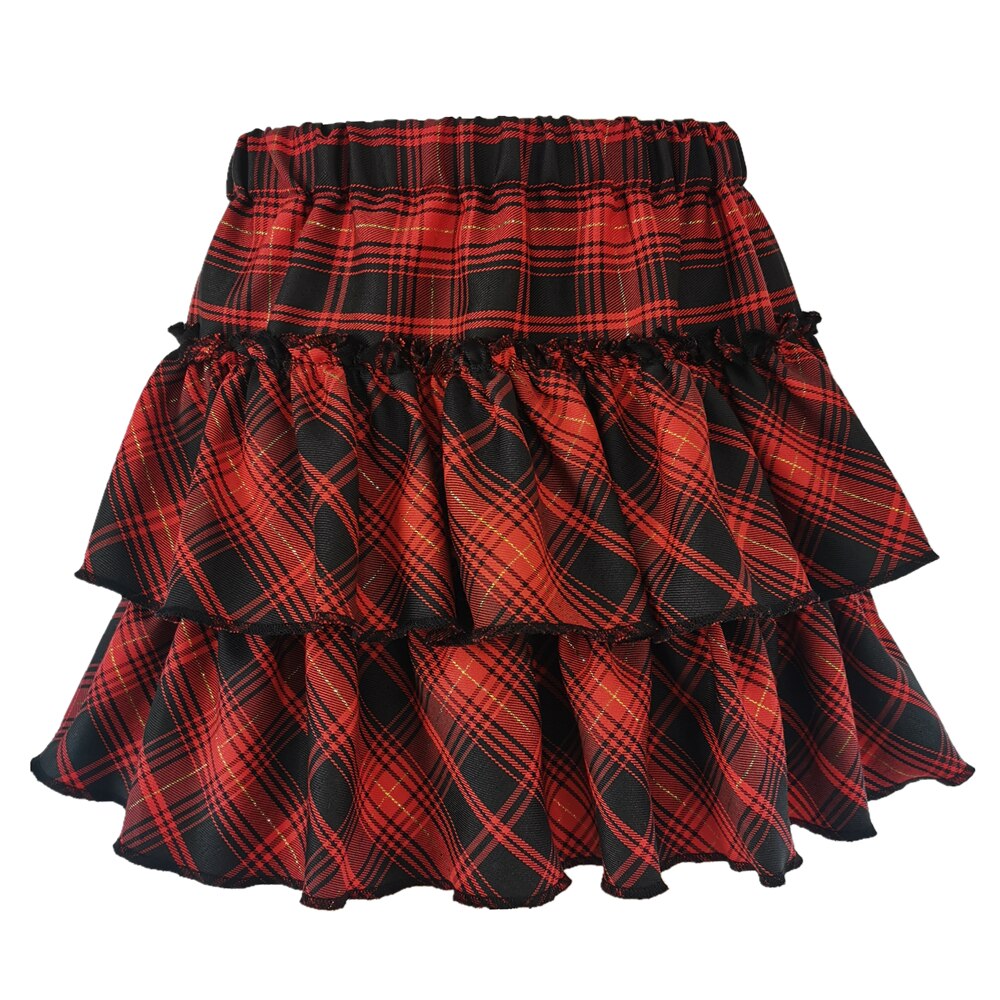 Plaid Ruffle Skirt - Grlfriend Club