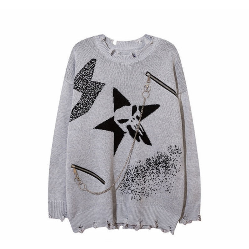 Grunge Destroyed Sweater - Grlfriend Club