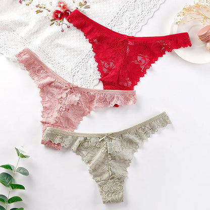 3 Pcs/Lot Hot Sale Panties Women Sexy G String Thong Low-Waist Underwear Soft Breathable T-Back Transparent Knickers