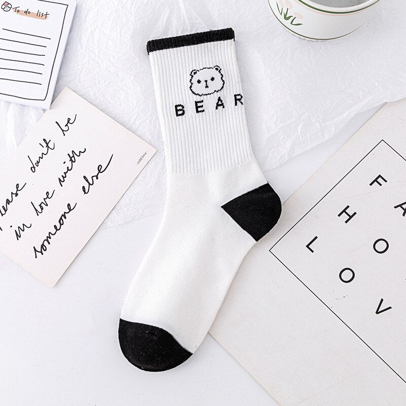 Retro Cute Bear Socks - Grlfriend Club