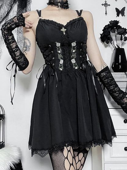 Gothic Corseted Summer Dress - Grlfriend Club