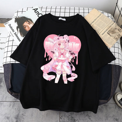 Kawaii Pastel Ink Print T-shirts - Grlfriend Club